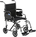 Transport Wheelchair for Adults, Compact Lightweight Wheel Chair with Foldable Backrest, Flip-Back & Removable