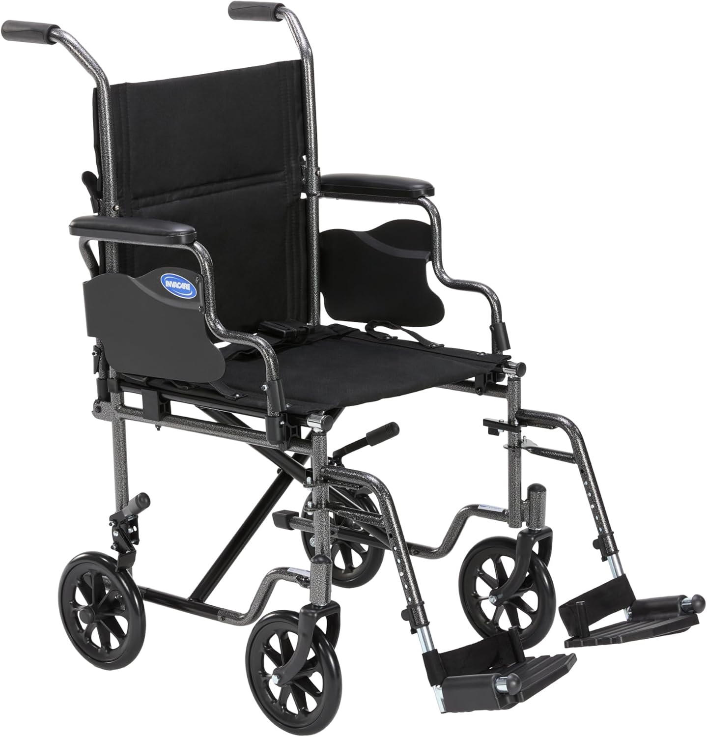 Transport Wheelchair for Adults, Compact Lightweight Wheel Chair with Foldable Backrest, Flip-Back & Removable