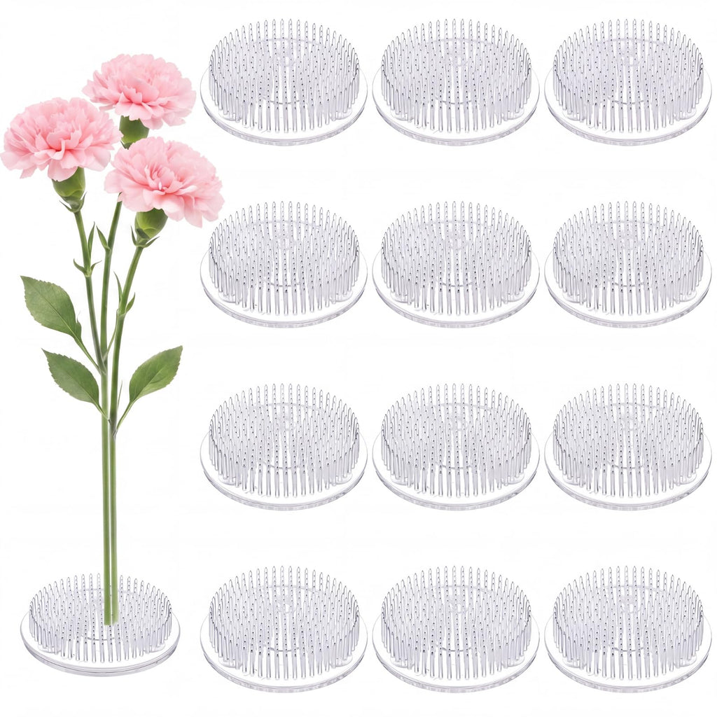 12 Pcs 2.8 in Plastic Flower Frogs for Arrangements, Clear