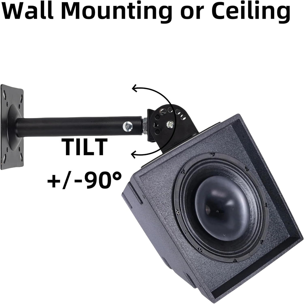Universal Speaker Wall Ceiling Mounts, Heavy Duty Dual Black Bookshelf | Speaker Mounting Brackets, Support up to