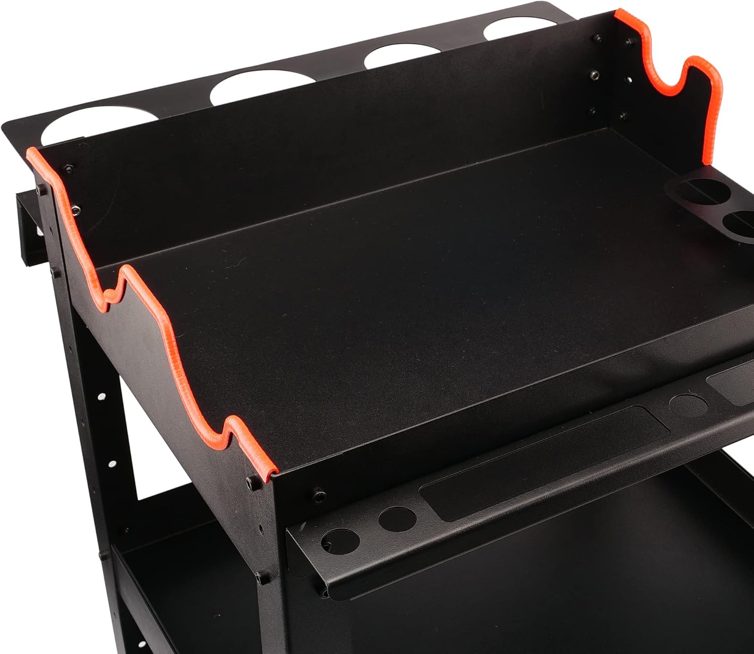 Premium Rolling Detailing Cart (22.05"D x 23.62"W x 31.5"H) - 3 Tier Rolling Utility Tool Cart (Black) -Easy Assembly