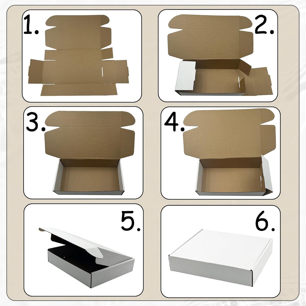 White 10x8x2 inch Shipping Box Pack of 25, Corrugated Cardboard Mailer Box