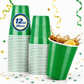 Glotoch Green Disposable Plastic Party Cups 12 oz, 50 Count