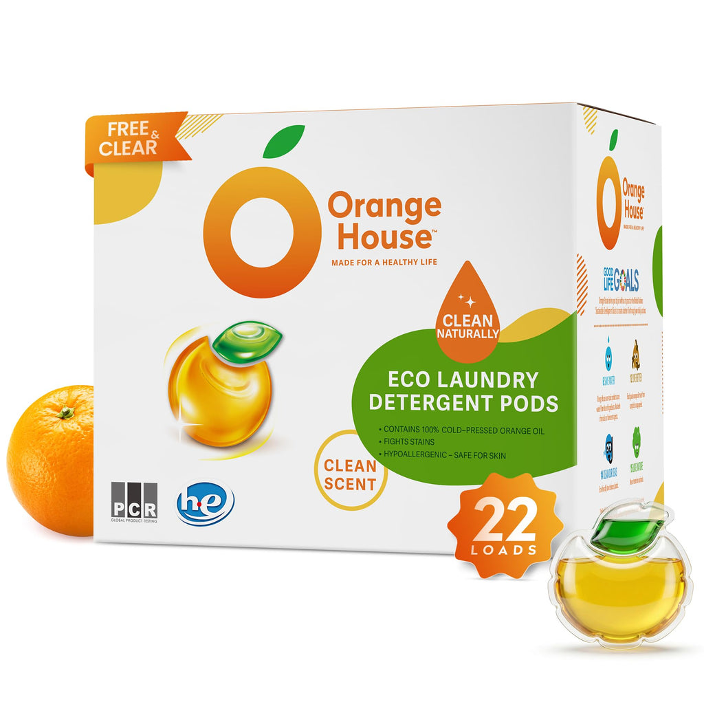 Laundry Detergent Pods, Plant Based, HE Compatible, 22 Count