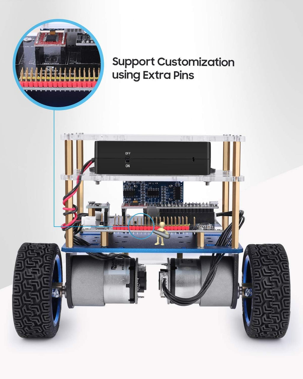 ELEGOO Tumbller Self-Balancing Robot Car Kit, Compatible with Arduino | Auto-follow, Obstacle Avoidance, Bounce Mode
