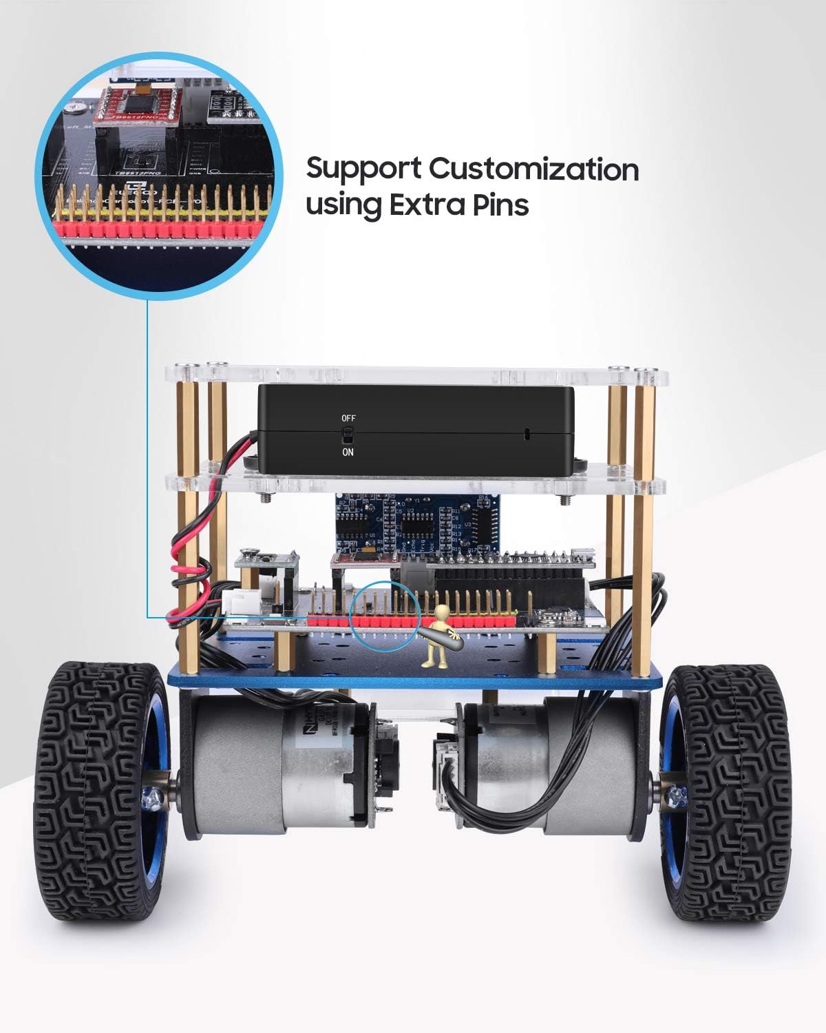 ELEGOO Tumbller Self-Balancing Robot Car Kit, Compatible with Arduino | Auto-follow, Obstacle Avoidance, Bounce Mode