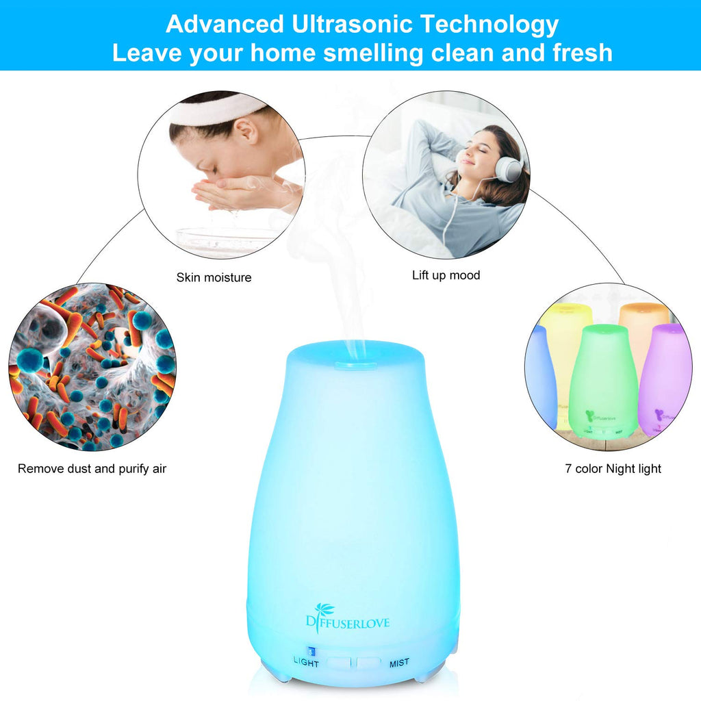 Diffuser 2 Pack Essential Oil Diffuser 200ML Remote Control Ultrasonic Aromatherapy Diffuser Mist Humidifiers for