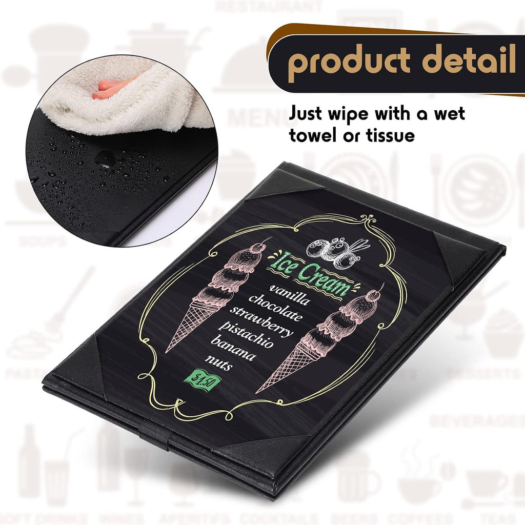 30 Pack Leather Table Tents Double Sided Menu Holders, 4 x 6 Inch