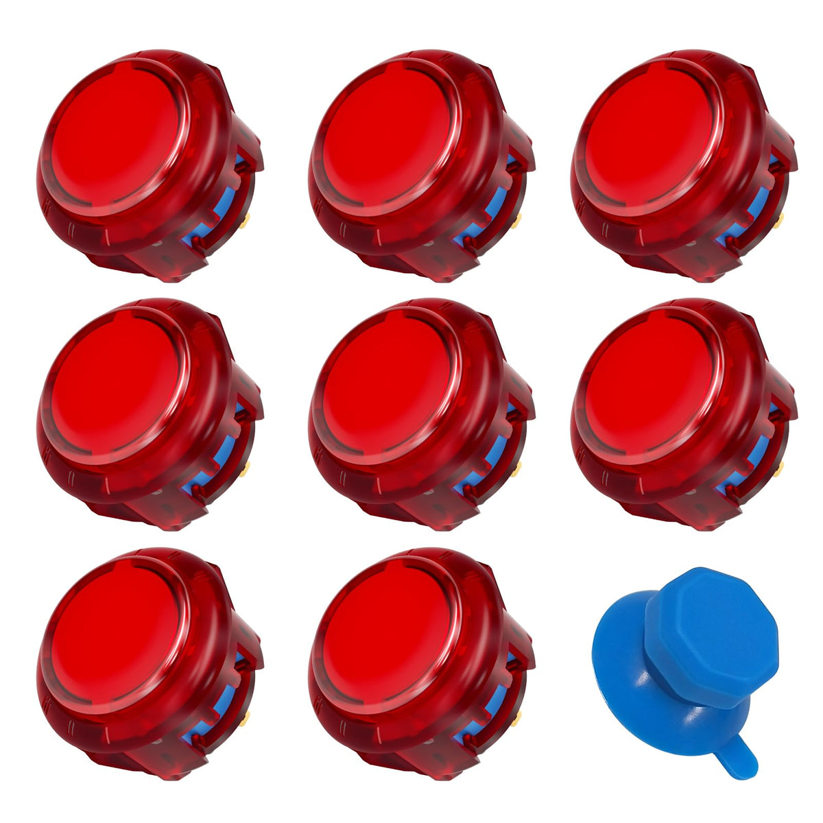 Gravity KT Arcade buttons Mechanical 30mm Snap-in Mechanical Pushbutton (Boxed (Clear Red 30mm)