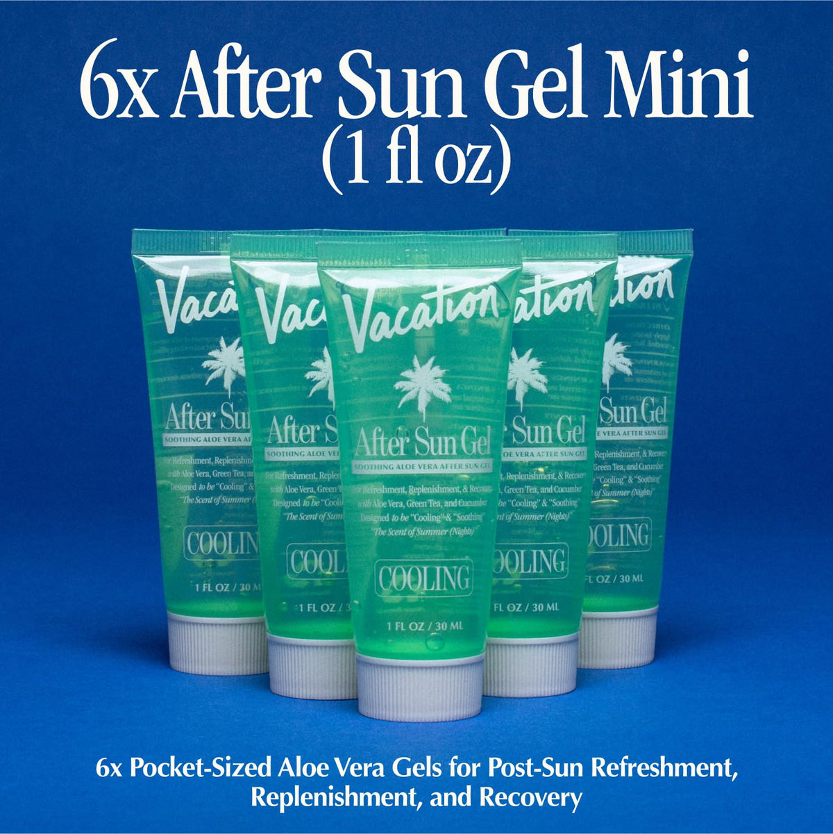 Mini After Sun Aloe Vera Gel, 1 Fluid Ounce, Pack of 6
