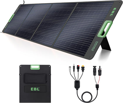 200W Portable Solar Panel for Power Station, Foldable IP65 Waterproof | 200 Watt Solar Panel with MC-4 Anderson