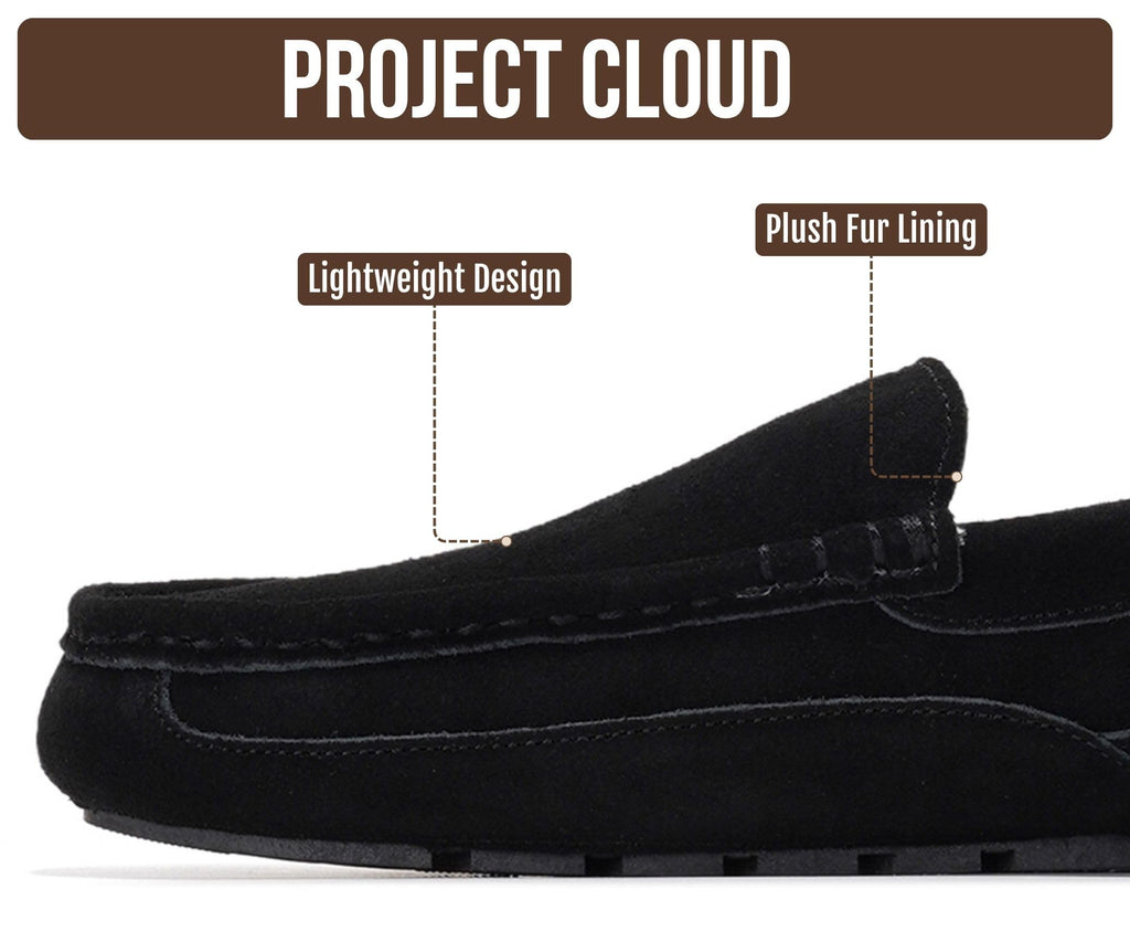 100% Genuine Leather Mens Slippers Moccasin Loafers for Men