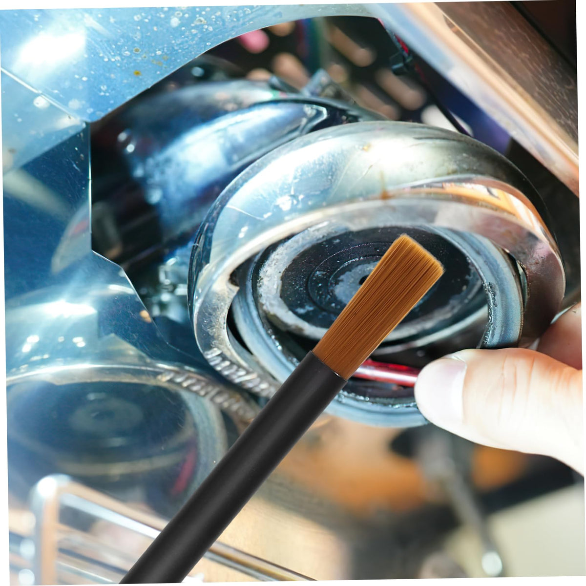 HEALLILY Coffee Cleaning Brush Double-end Wiping Brush for Coffee Machine Maintenance Compact Portable for Easy Use