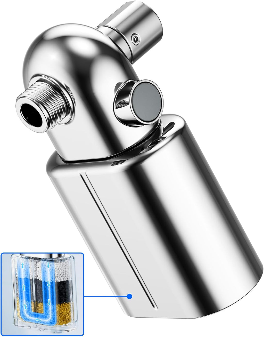 Shower Filter, Chlorine, Lead & Sulphide Tested, One-Press Cartridge