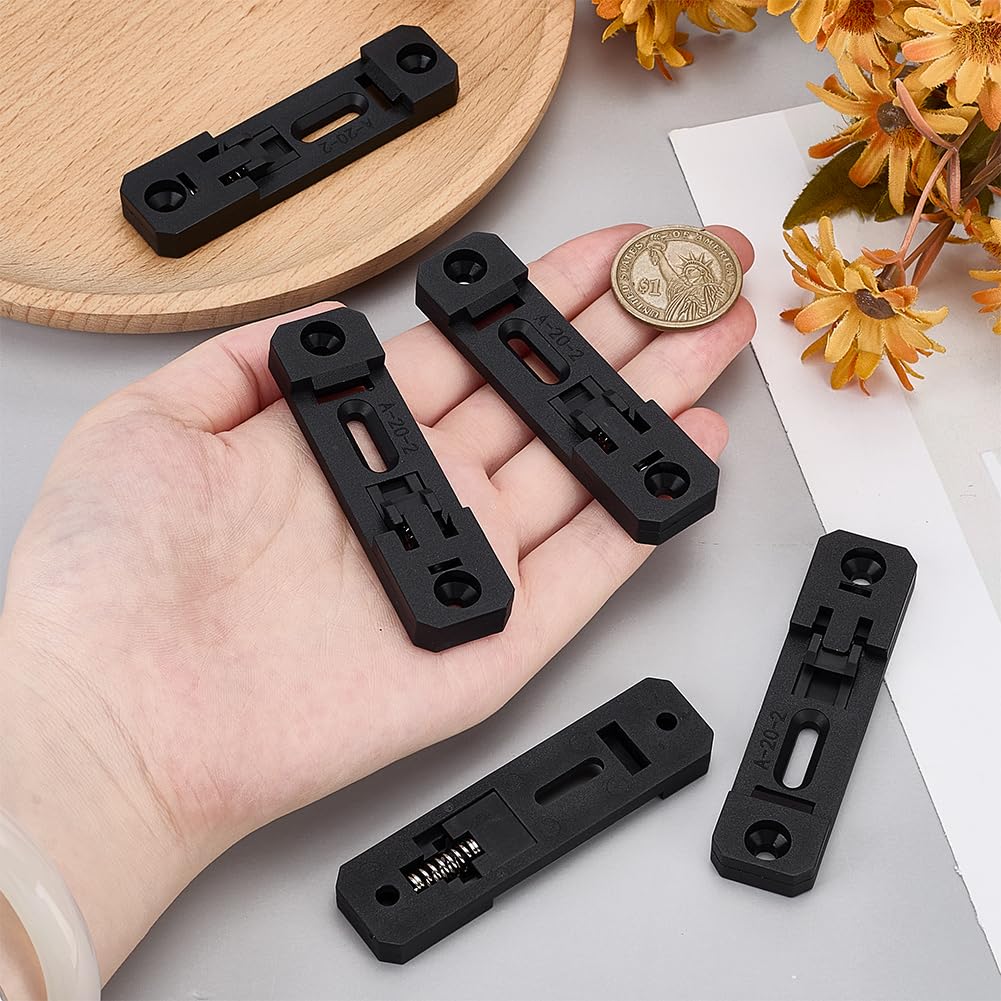 AHANDMAKER 10Pcs DIN Rail Mounting Brackets, 20mm Width Universal Mounting Supports Standard Plastic Industrial Electrical Clamps for Switches Circuit Breakers Solid State Relays, Black