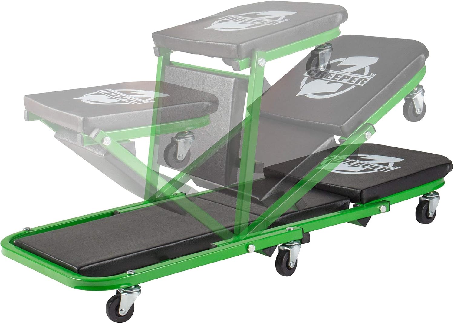 C-2036DG Black/Green 300 Lbs Mechanic Creeper
