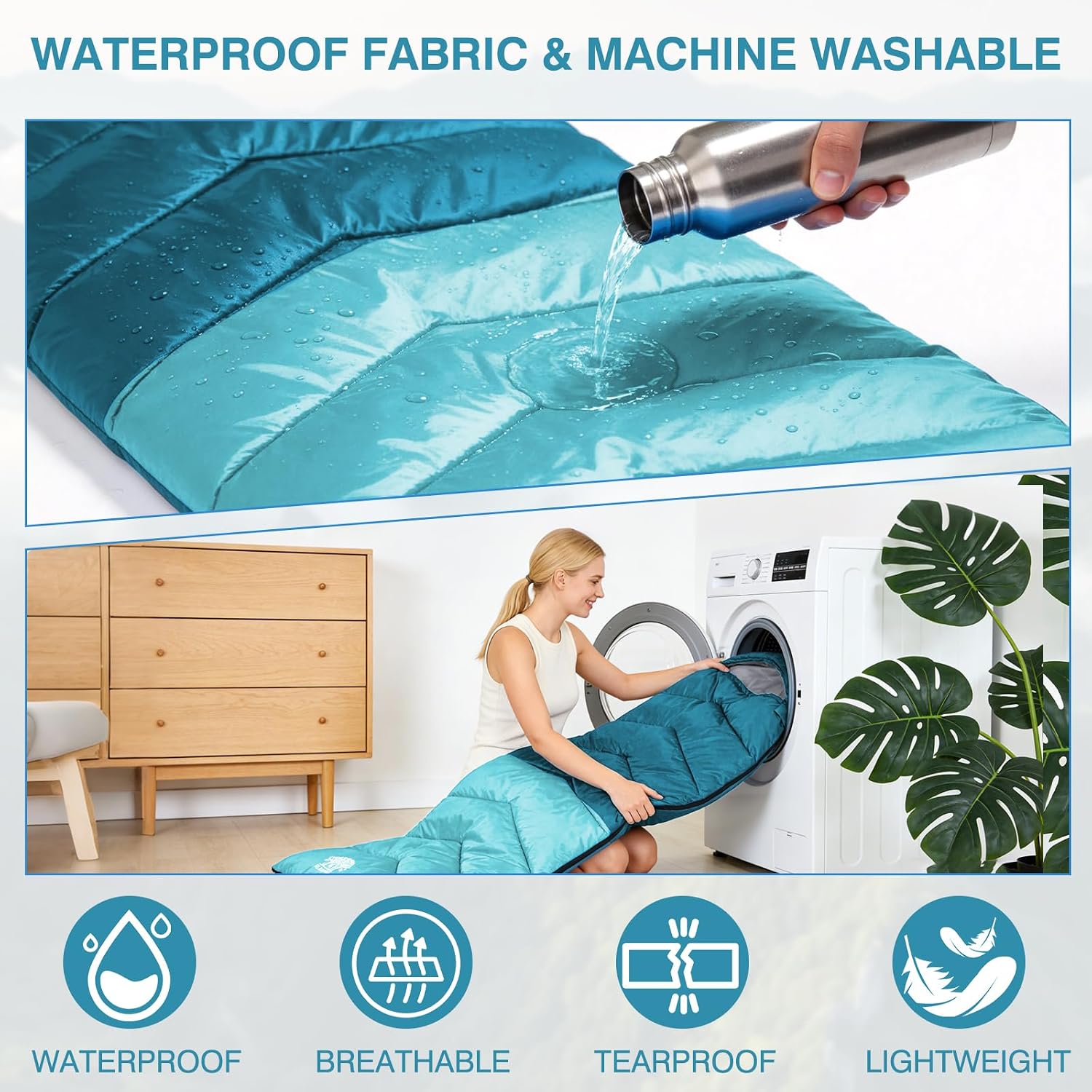 Sleeping Bags for Adults & Kids for Camping Hiking Trips Warm Cool Weather, Lightweight and Waterproof with