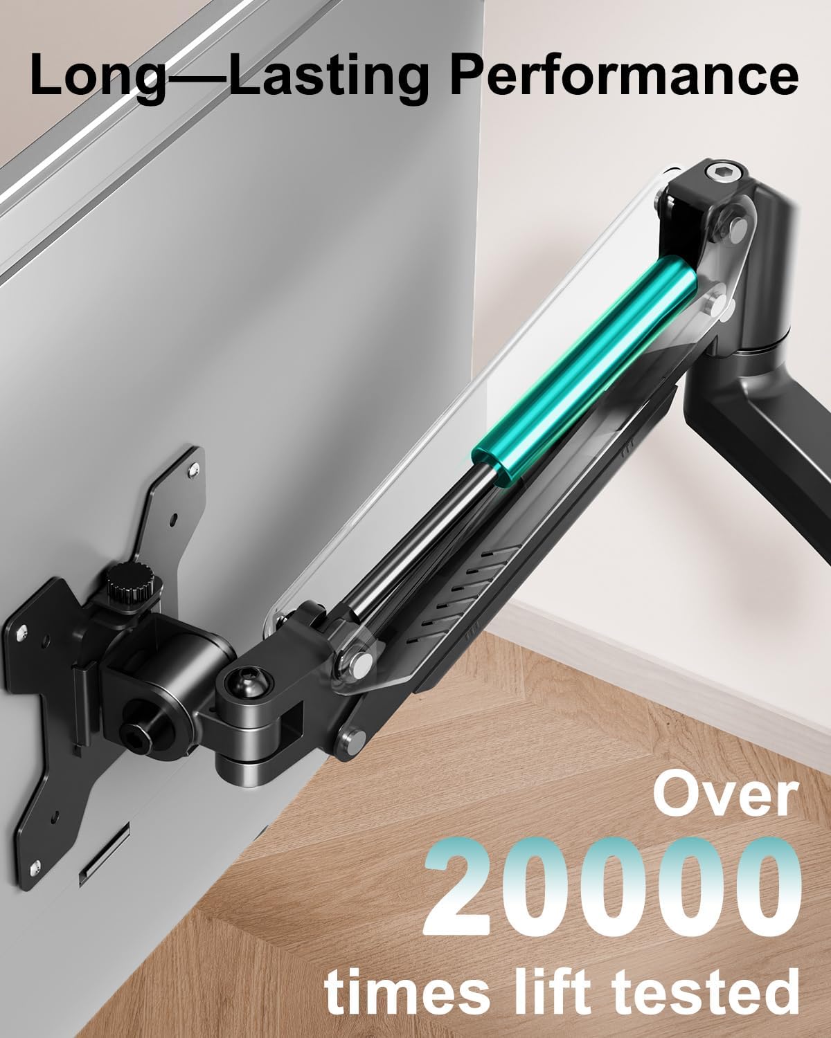 Dual Monitor Stand for 2 Screens up to 32 inch, Vertical Stacked Dual Monitor Mount, Full Motion Adjustable Tall