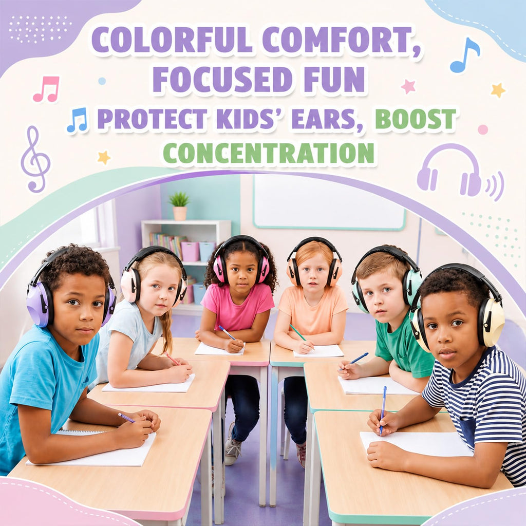 6 Pcs Kids Noise Cancelling Headphones Ear Muffs Macarons Style