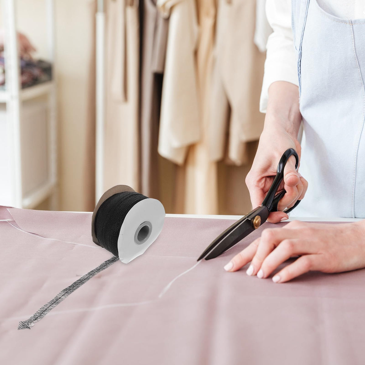 Black Fusible Interfacing Roll Non-Woven Center Line