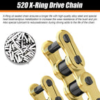 520 Chain 120 Links With Connecting Master Link, X-Ring Gold
