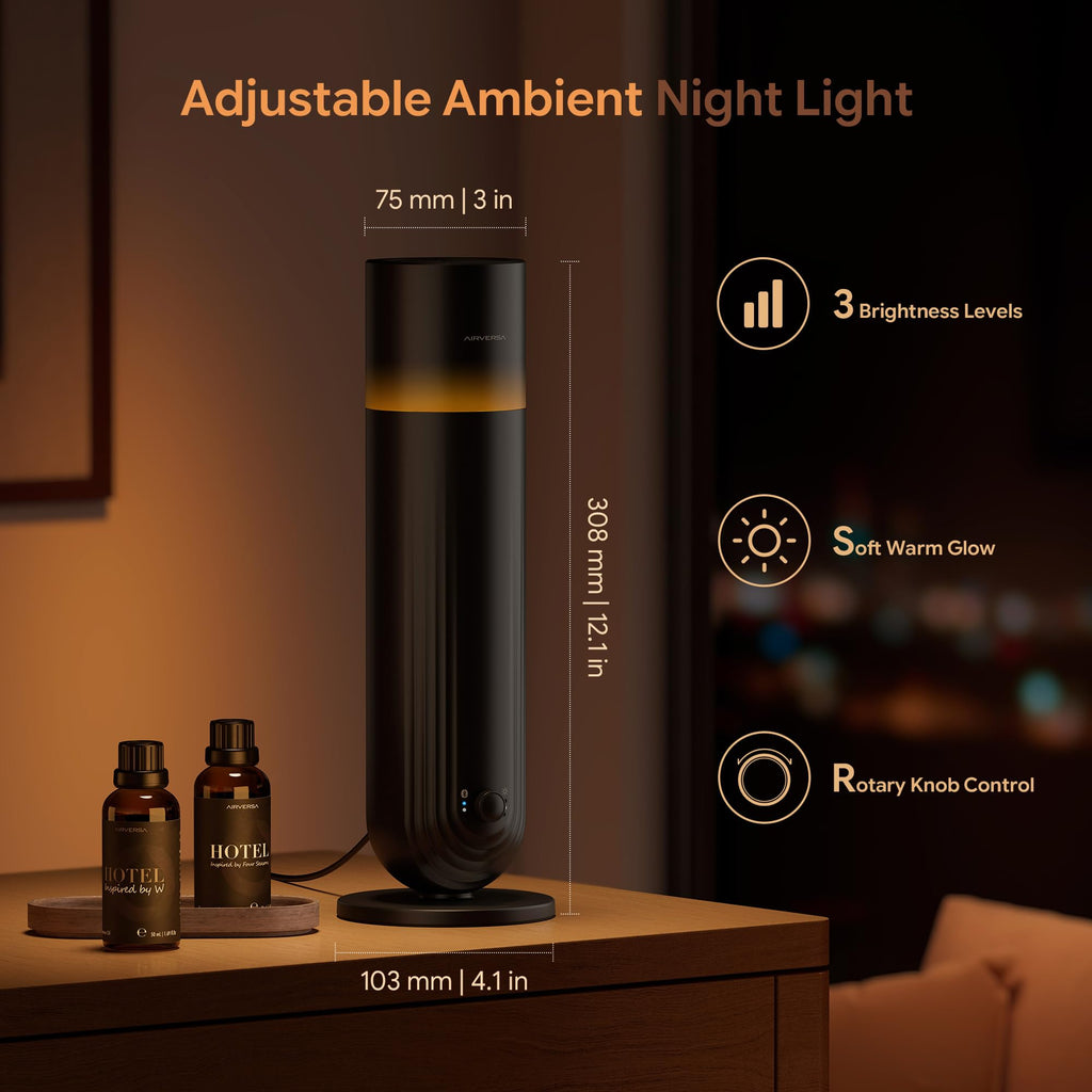 U1 Smart Hotel Waterless Diffuser with 100mL Oils Kit, Black