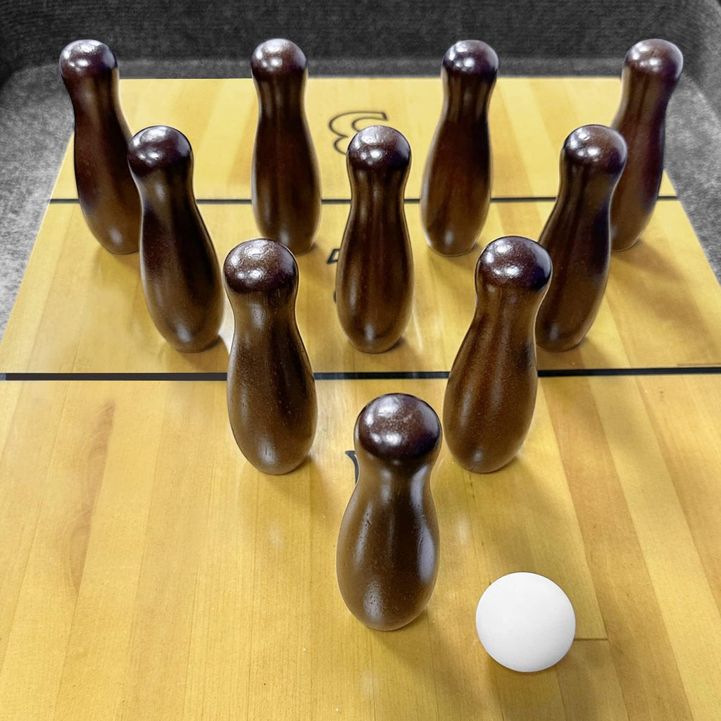 Tabletop Shuffleboard Bowling Pin Set Portable Shuffleboard Bowling Pin Game,Solid Wood Shuffleboard Bowling Curling