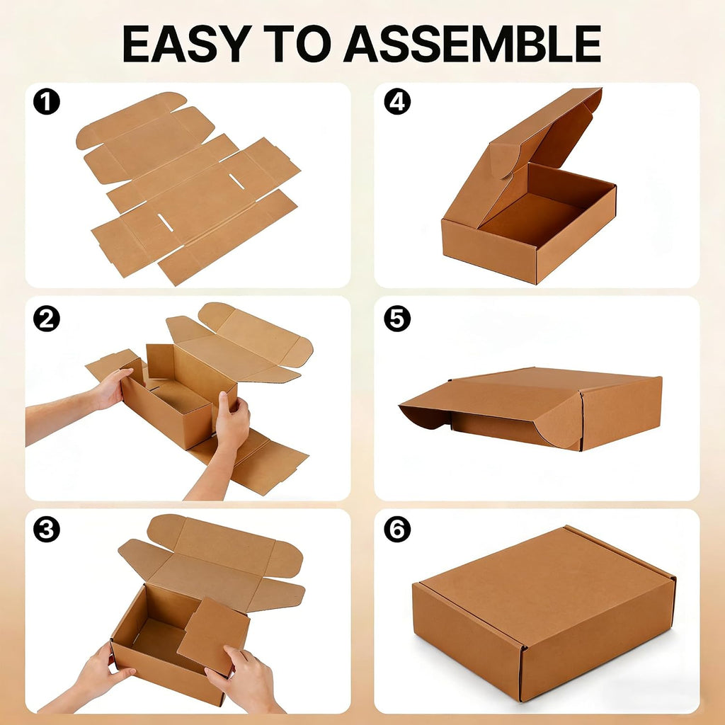 8x6x2 inches Small Brown Shipping Boxes 25 Pack，Corrugated Cardboard Gift Boxes，Mailing Boxes for Small Business