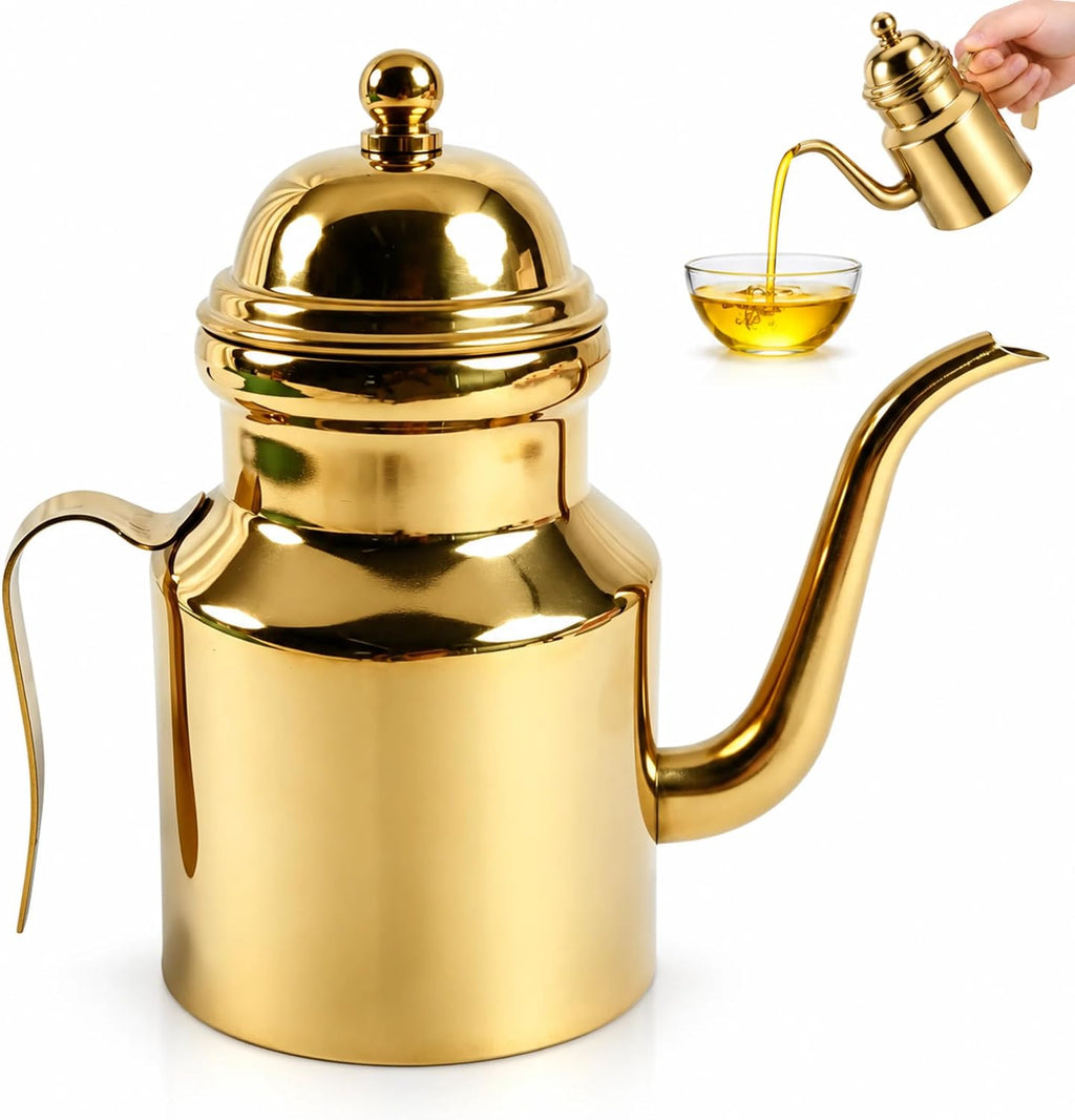 Olive Oil Dispenser Bottle, 450ml Stainless Steel Oil Can