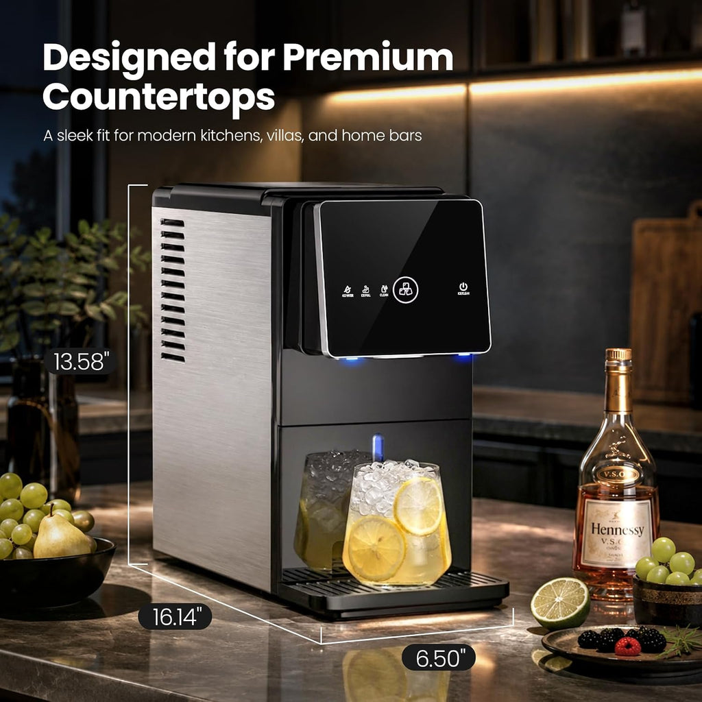 AGKUCKY Nugget Ice Makers Countertop, 35 lbs/24hrs Auto Drop Ice