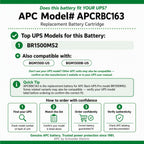 APC Genuine UPS Replacement Battery APCRBC163 for Sine Wave UPS BR1500MS2