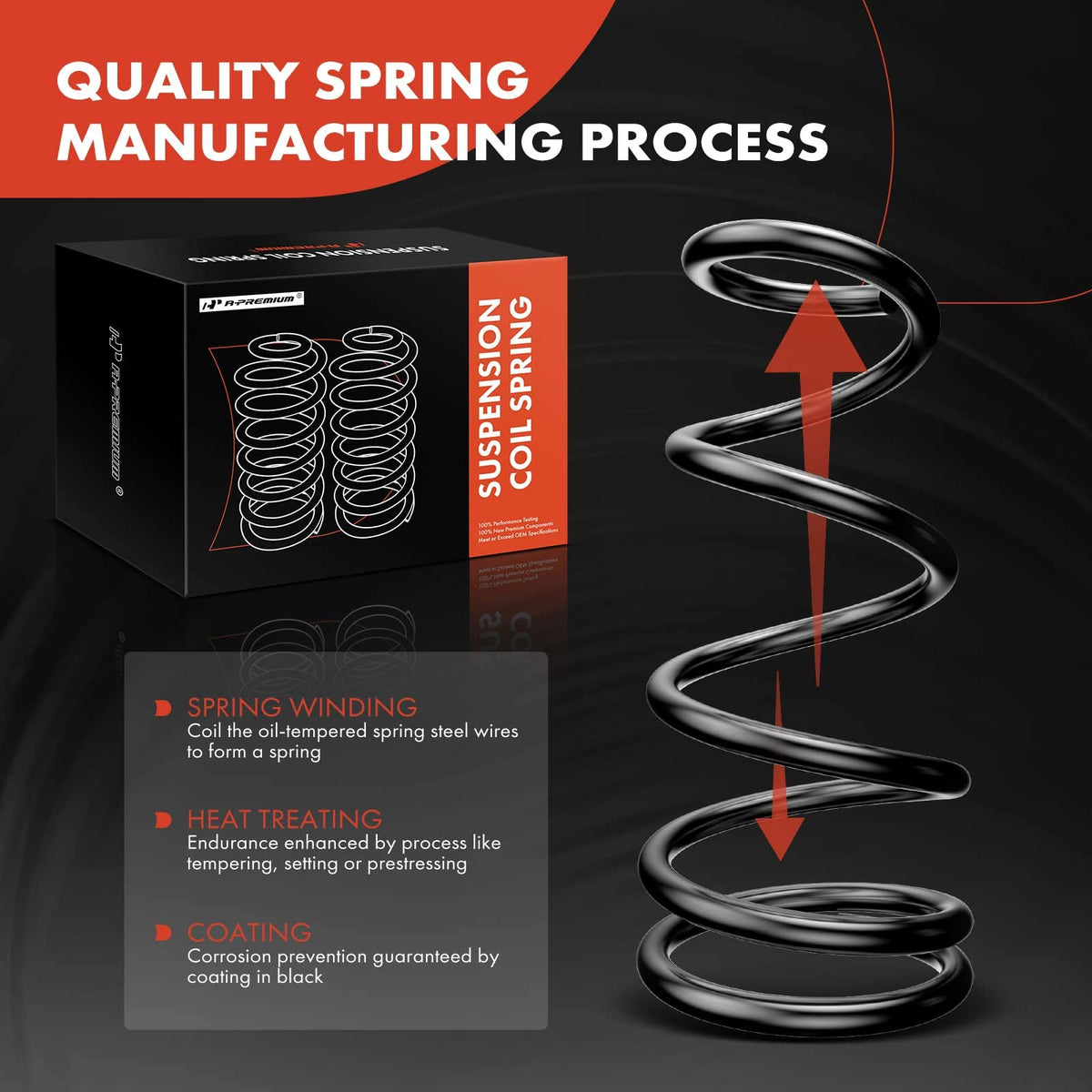A-Premium Rear Suspension Coil Spring Set Compatible with Chevrolet, Buick