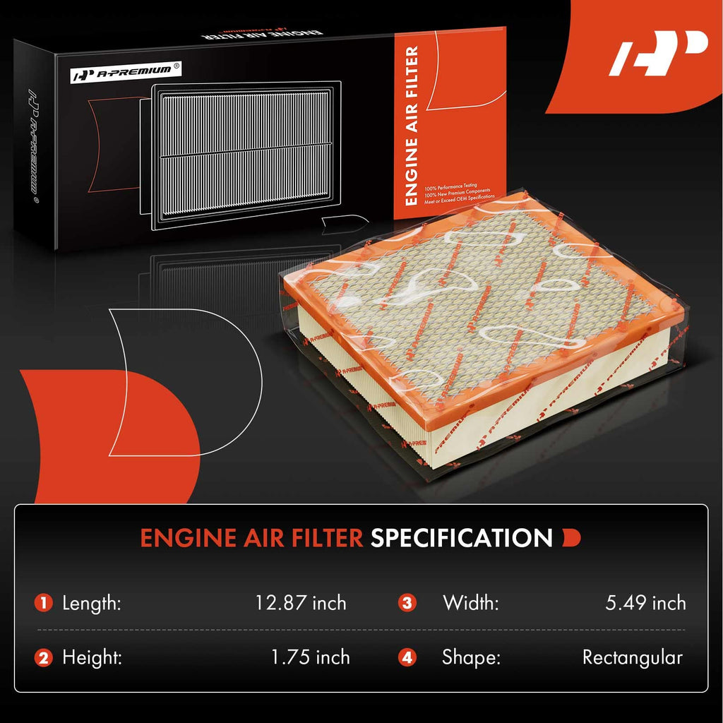 A-Premium 2-PC Engine Air Filter Compatible with Ford & Mercury