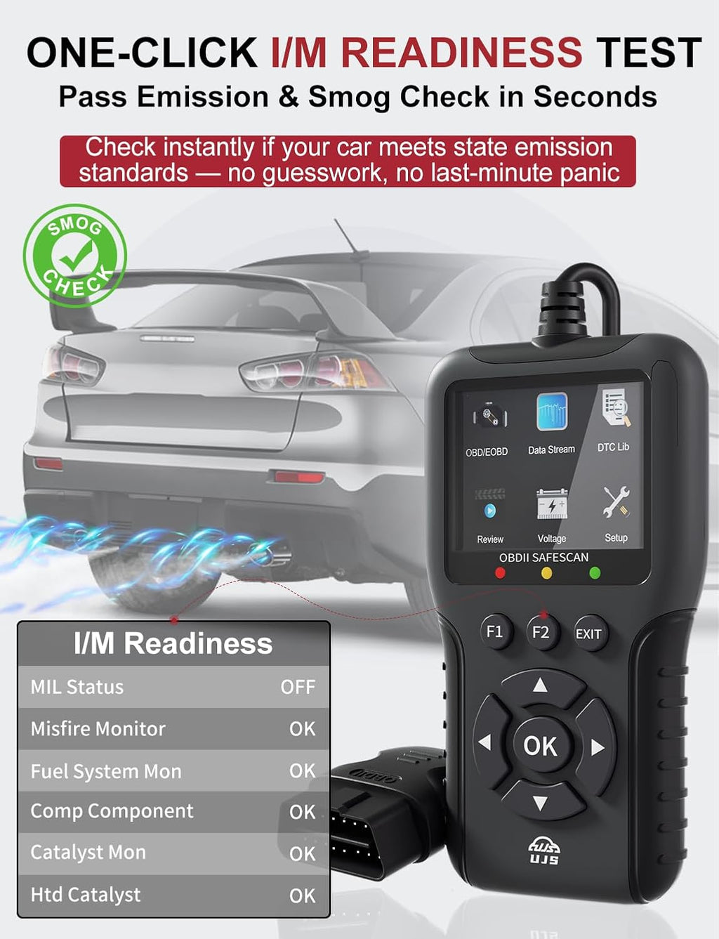 2026 Enhanced Universal OBD2 Scanner, Check Engine Code Reader - 65000+ Fault Codes, Live Data, I/M Readiness