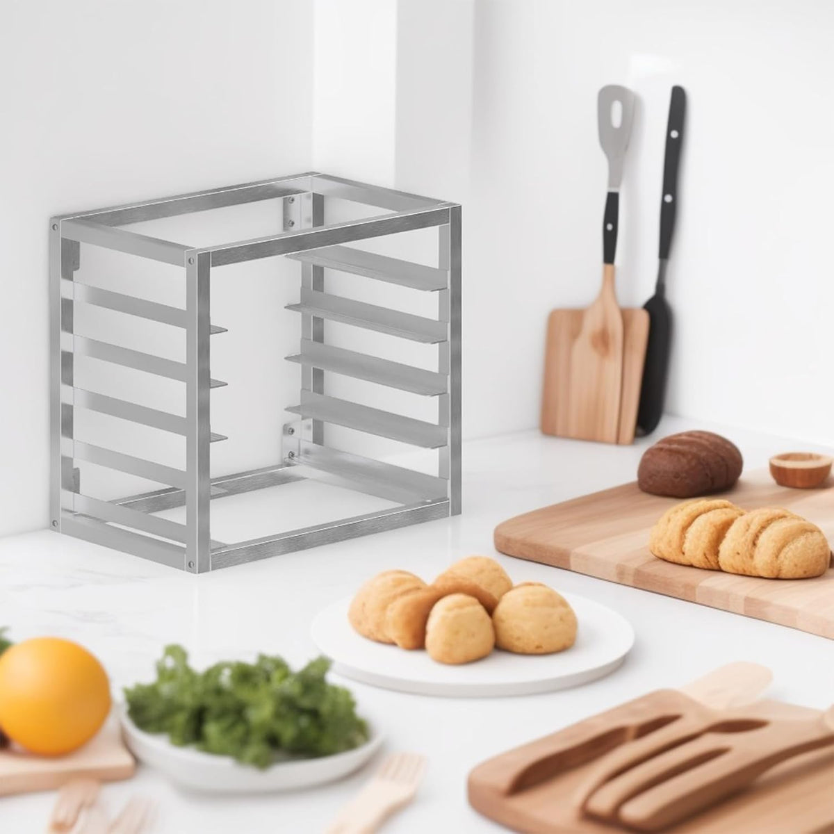 Wall Mounted Aluminum Bun Pan Rack 21" x 13" x 18" NSF
