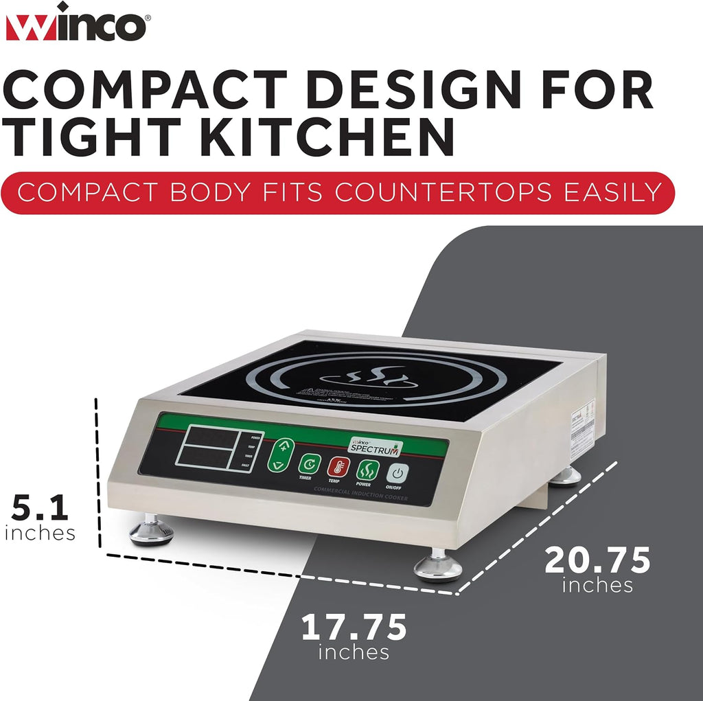 3400W Silver/Black Induction Cooktop Burner