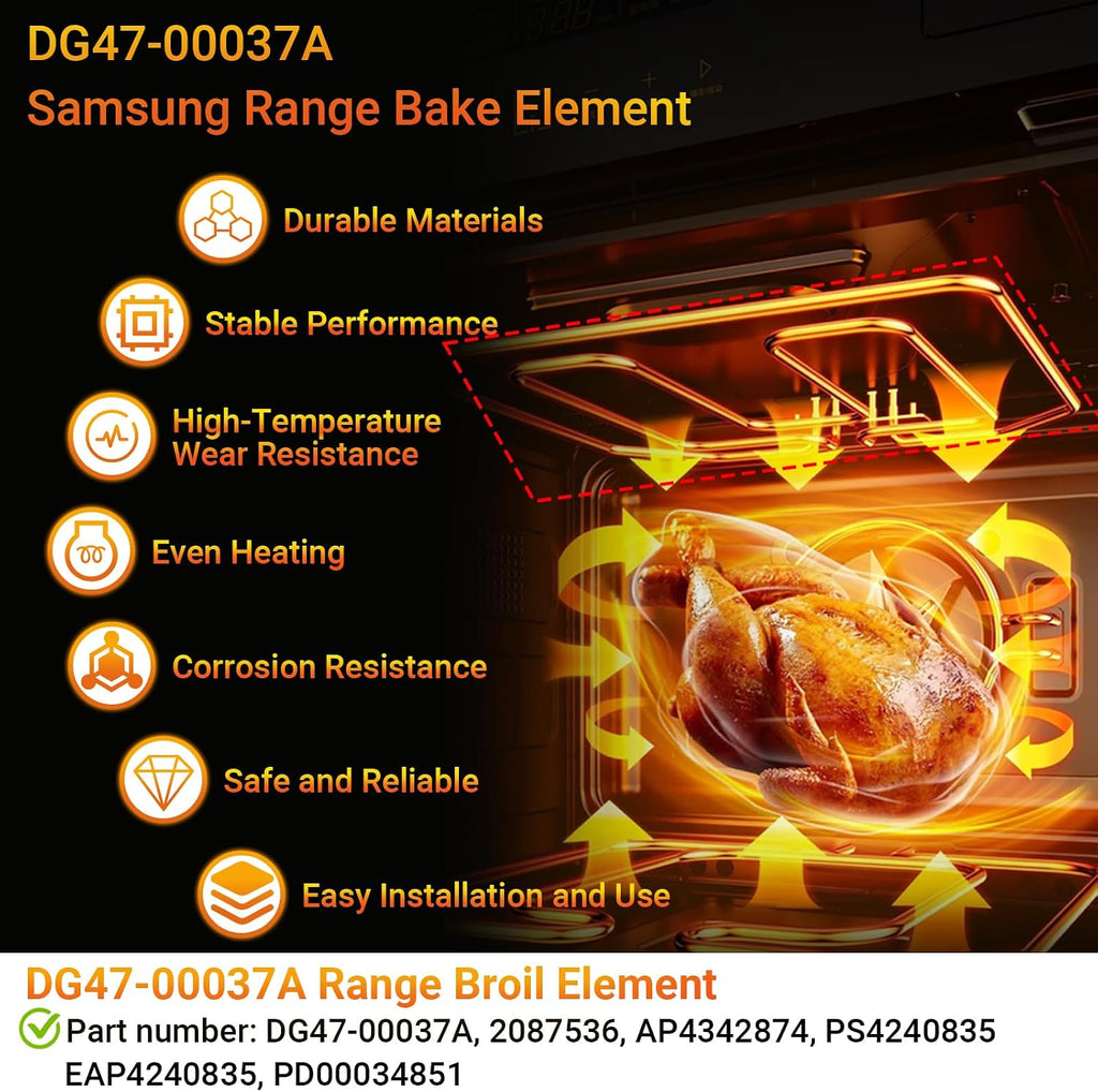 DG47-00037A Range Broil Element fits for Samsung Electric Freestanding