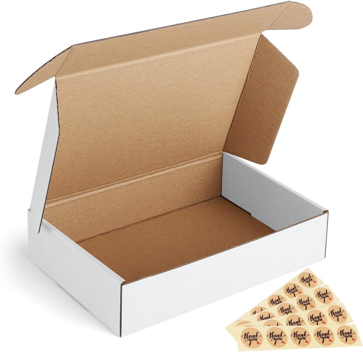 9x6x2 Shipping Boxes Small Corrugated Cardboard Box - 25 Pack White Mailing Boxes for Packaging Small Business