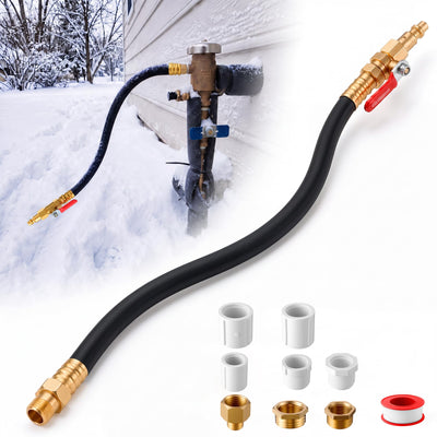 Sprinkler Blowout Adapter Kit with Shut Off Valve, RV Winterize Kit, 17''