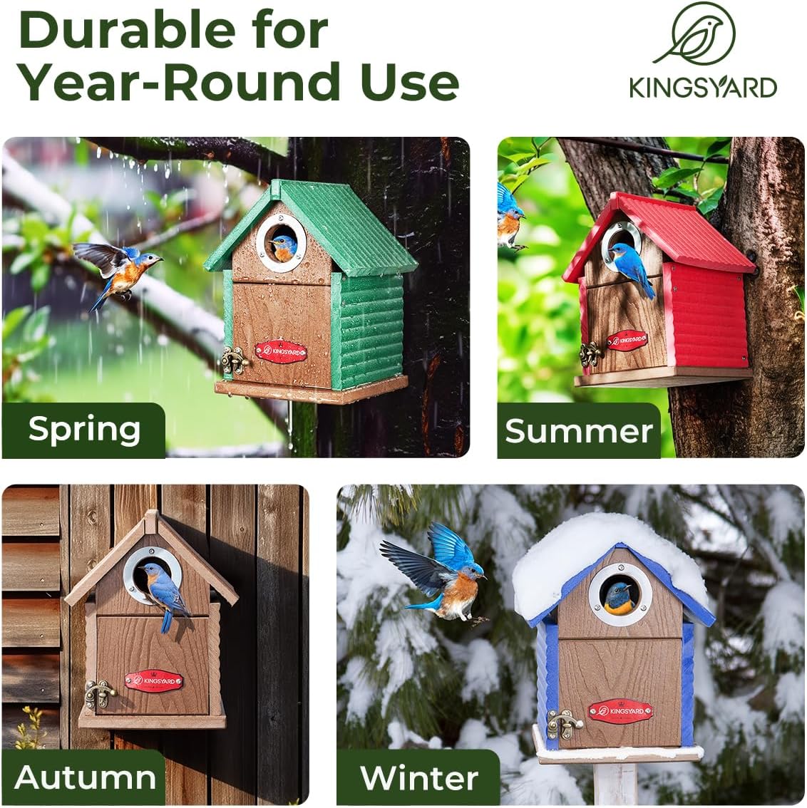 Bluebird House with Predator Guard, Recycled Poly Lumber