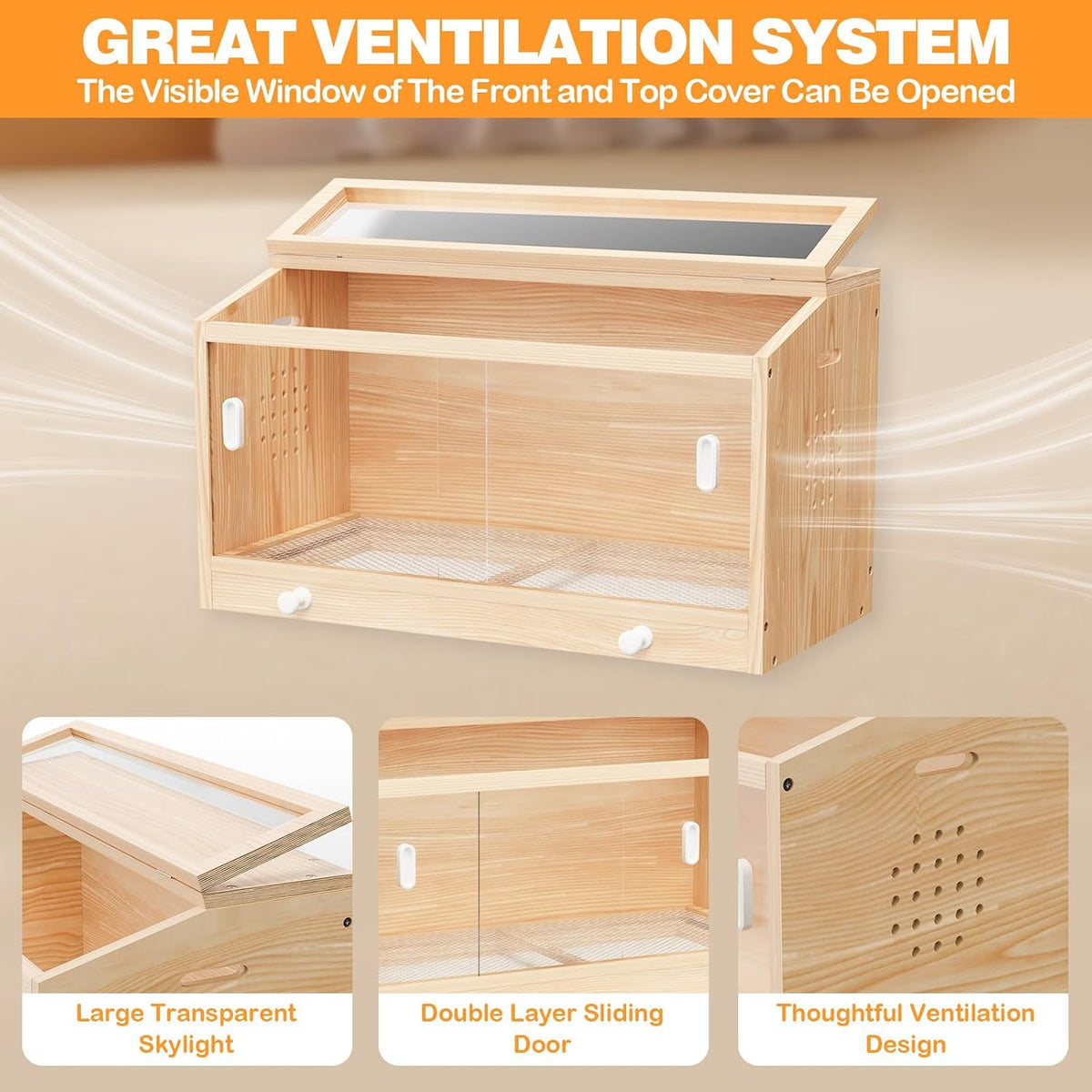Chick Brooder Box with Heating Plate & Drawers for Max 15 Chicks 32x16x18''