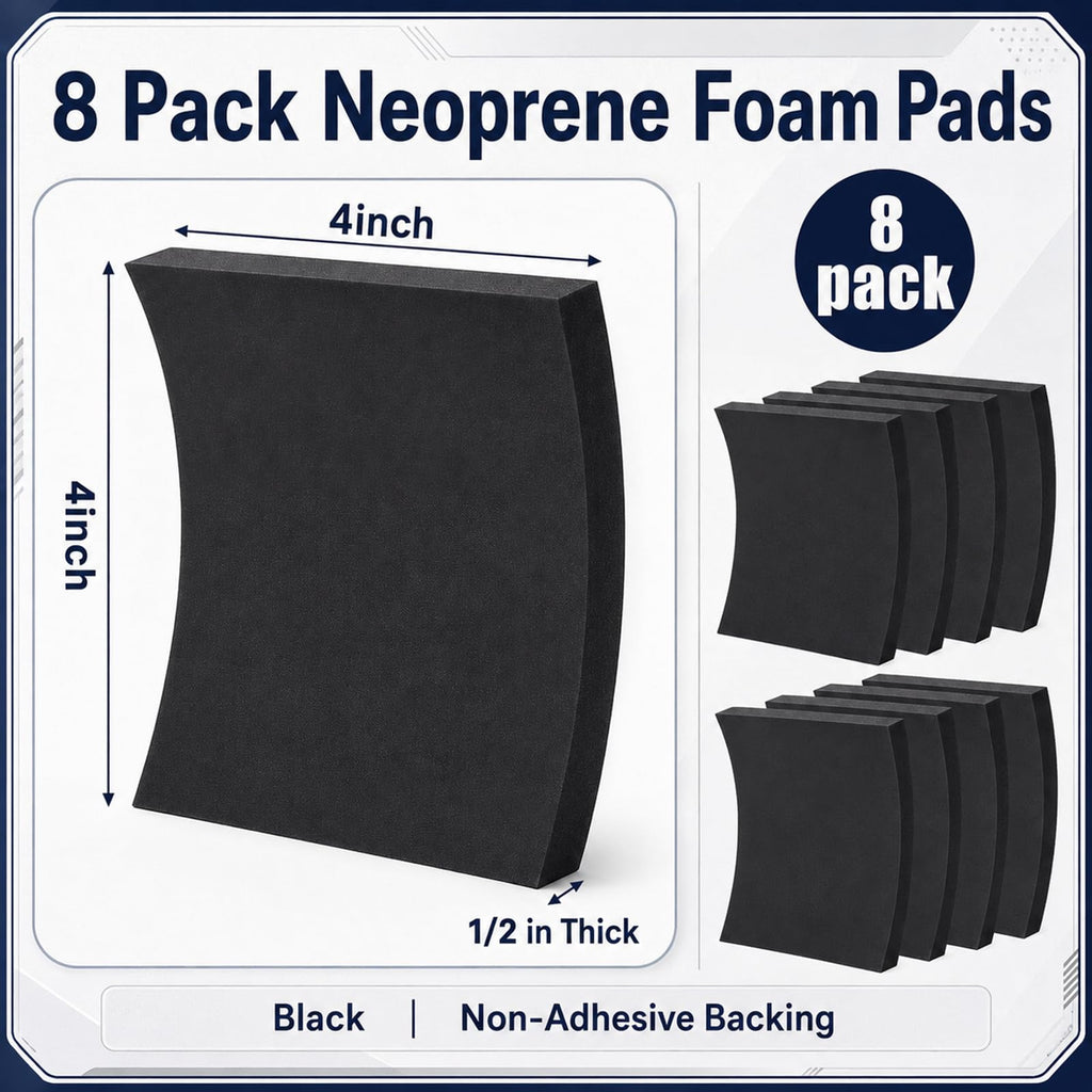 8 Pcs Non Adhesive Neoprene Foam Padding Sheets, Black