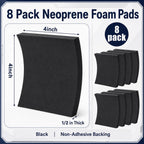8 Pcs Non Adhesive Neoprene Foam Padding Sheets, Black