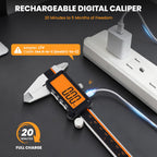 HARDELL Digital Caliper 6" USB-C – Anti-Glare Orange Screen(No Backlight)