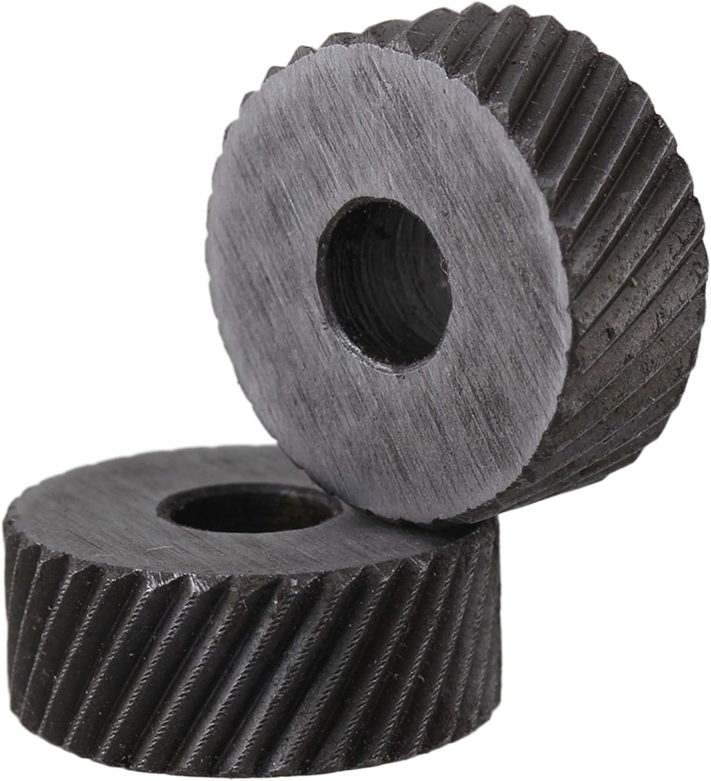 2PCS Anilox Knurling Tool 1.5mm Pitch Diagonal Coarse Knurl Wheel (19 x 8mm)