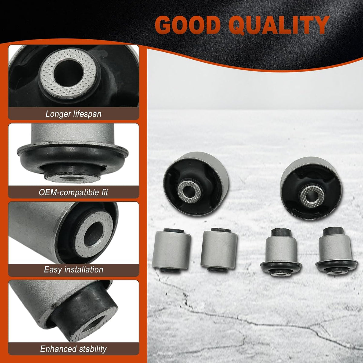WELLBOX Suspension Control Arm Bushing Kit compatible with Honda Accord 2003 2004 2005 2006 2007 Acura TL TSX 2004 2005 2006 2007 2008 Front Lower Inner Outer Replaces OE ‎51391-SDA-A03