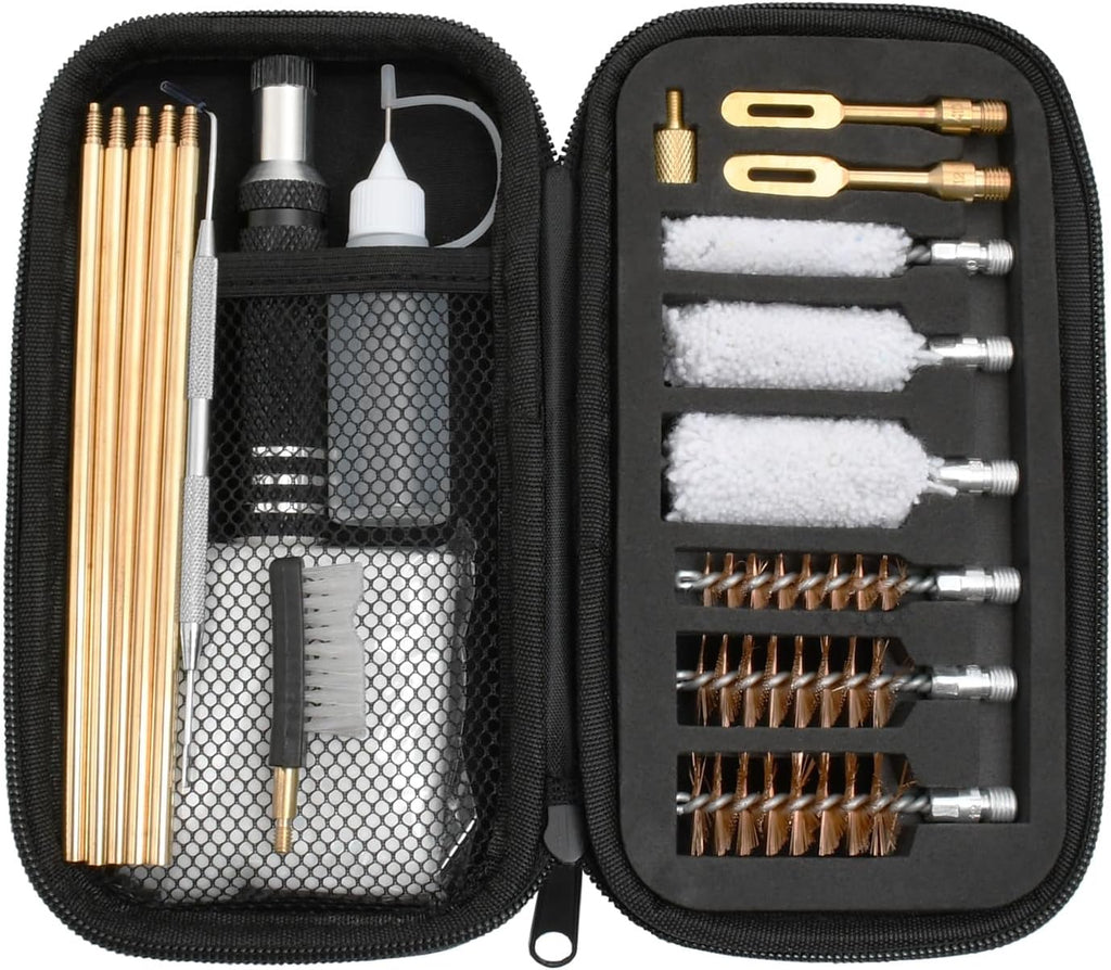 Shotgun Cleaning Kit for 12, 20, 410 Gauge | Bronze Brushes, Brass Adaptor, Cotton Mops, Cleaning Pick, Patch Holder