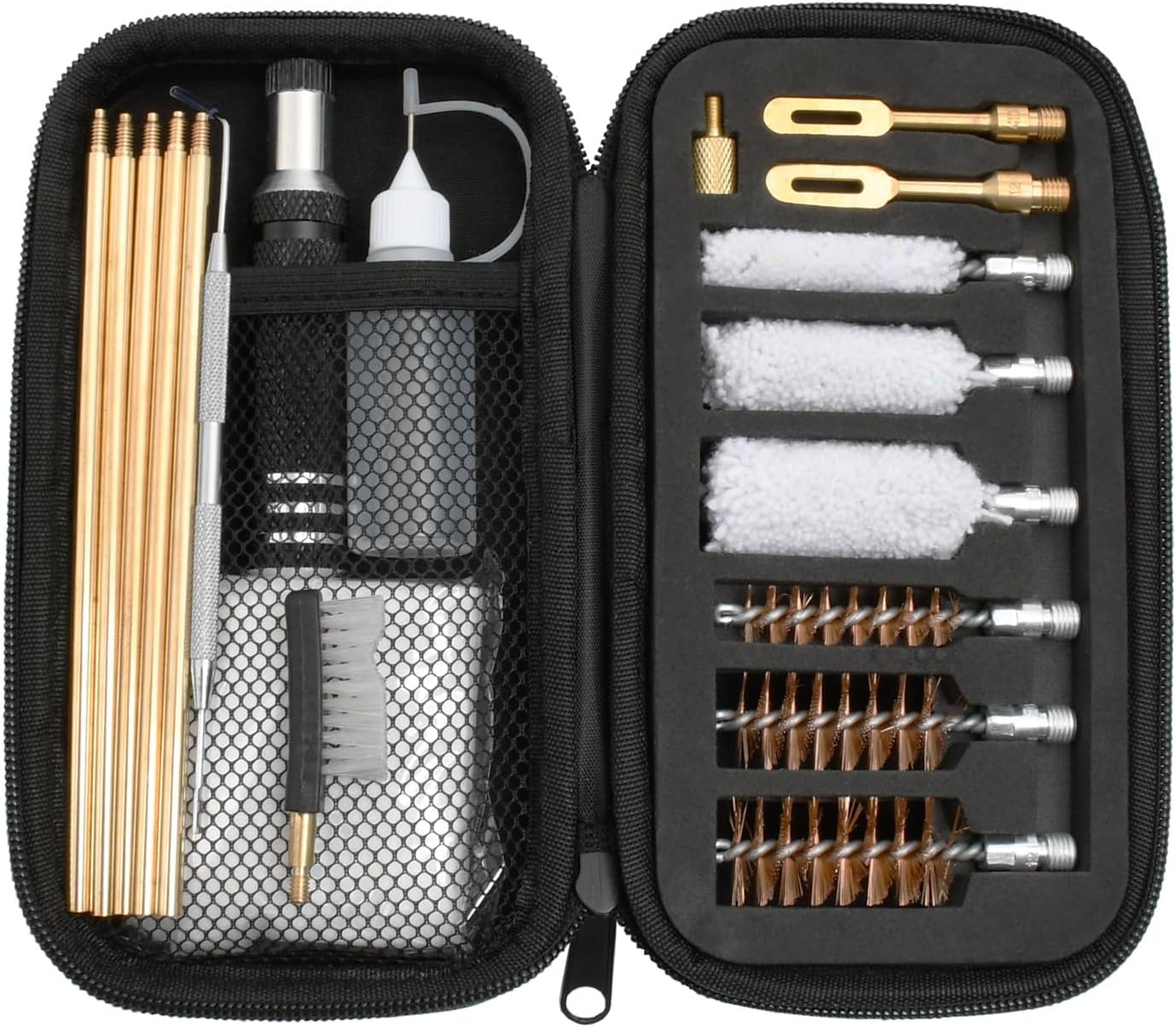 Shotgun Cleaning Kit for 12, 20, 410 Gauge | Bronze Brushes, Brass Adaptor, Cotton Mops, Cleaning Pick, Patch Holder