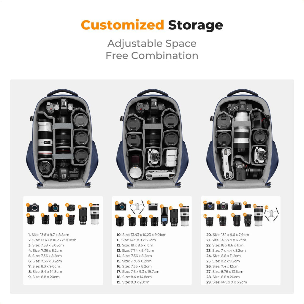 Camera Backpack,Hardshell Photography DSLR Camera Bag | 15-15.6 Inch Laptop Compartment, Waterproof, Hard Shell
