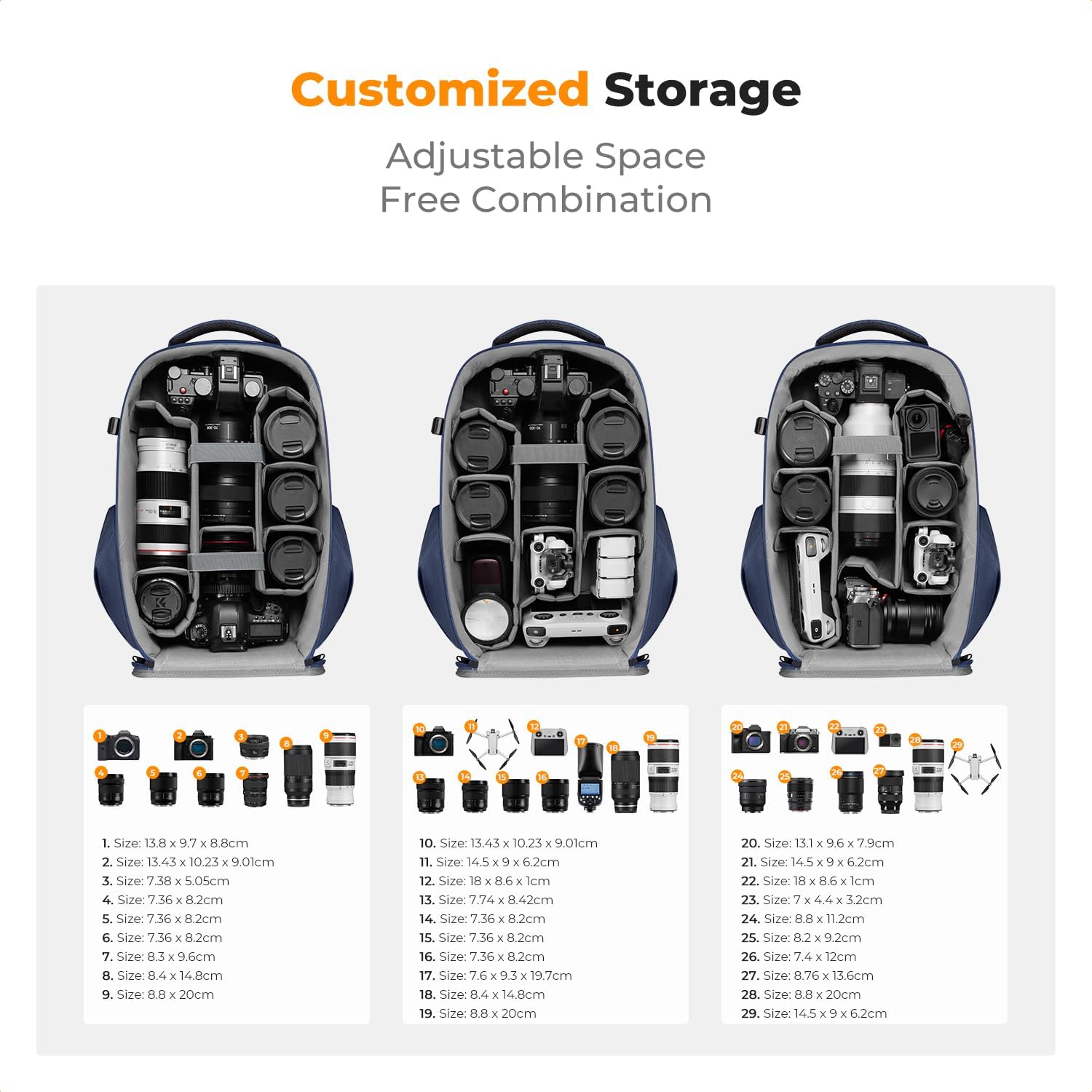 Camera Backpack,Hardshell Photography DSLR Camera Bag | 15-15.6 Inch Laptop Compartment, Waterproof, Hard Shell